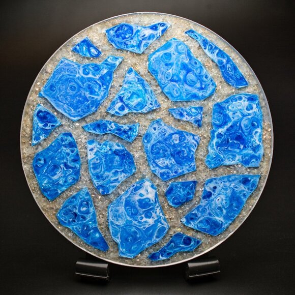 Tidal Pools Geode Agate Vanity Tray | Perfume Tray | Candle Tray - Picture 1 of 3